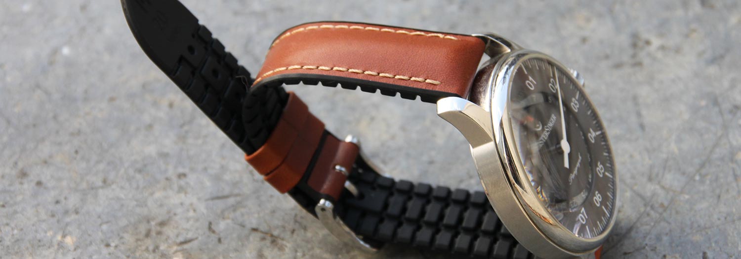 Watchstrap Hirsch JAMES Performance gold brown 20mm